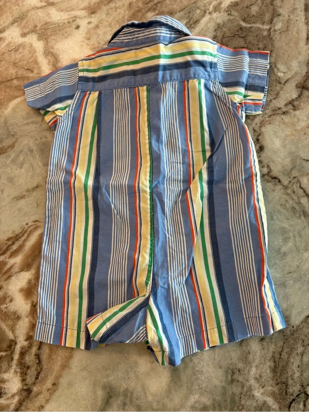 Ralph Lauren Baby Boys One Piece Cotton Button Down Romper Suit Striped 3 months
